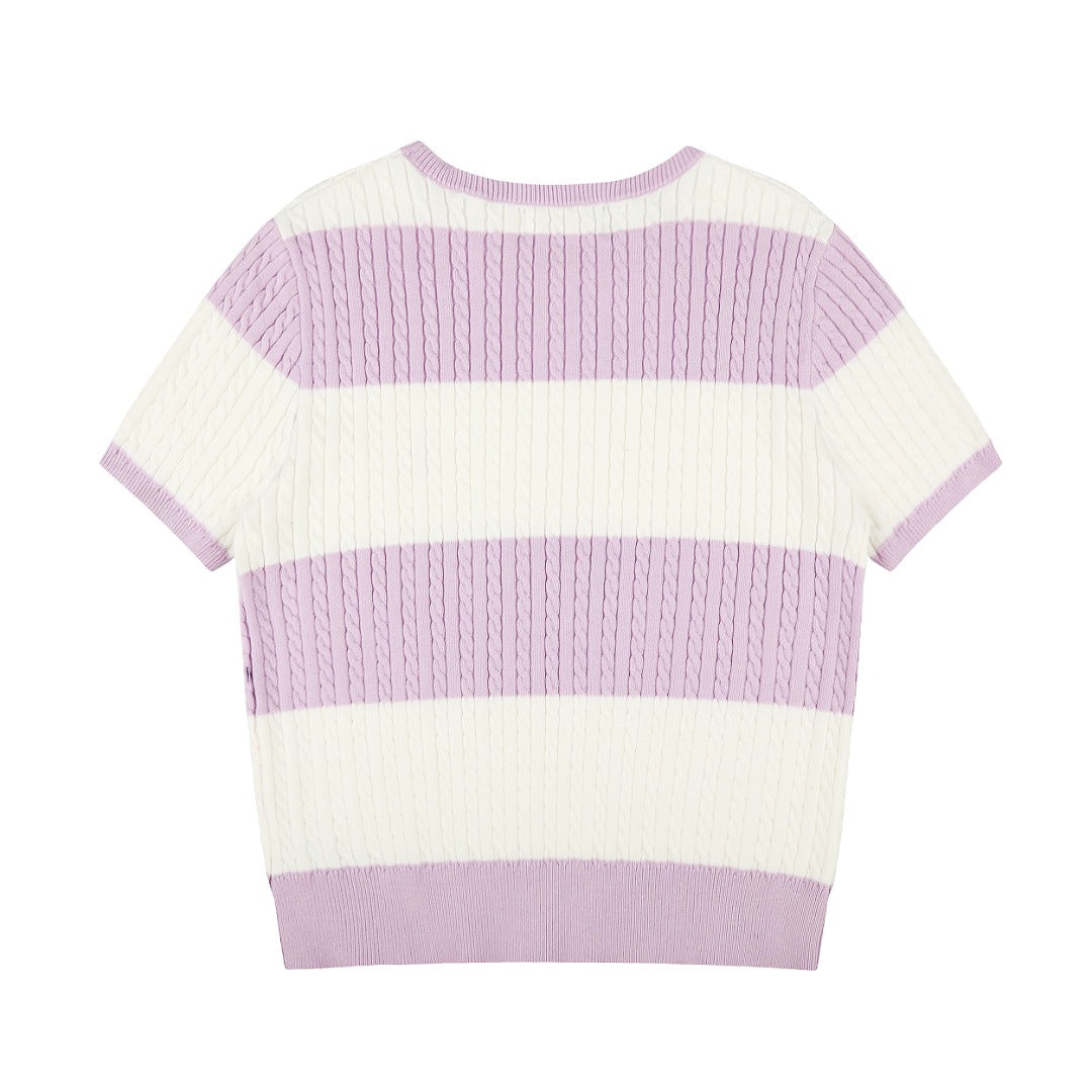 Ralph Lauren Striped Knit Top & Pleated Skirt Set