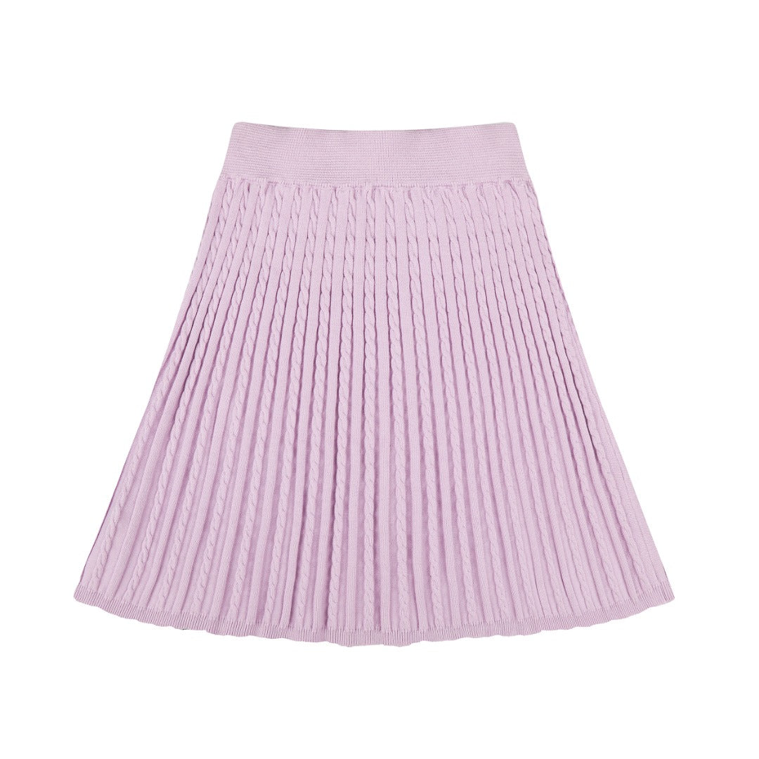 Ralph Lauren Striped Knit Top & Pleated Skirt Set
