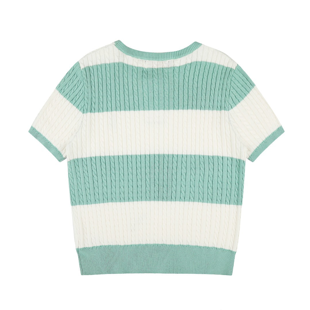 Ralph Lauren Striped Knit Top & Pleated Skirt Set