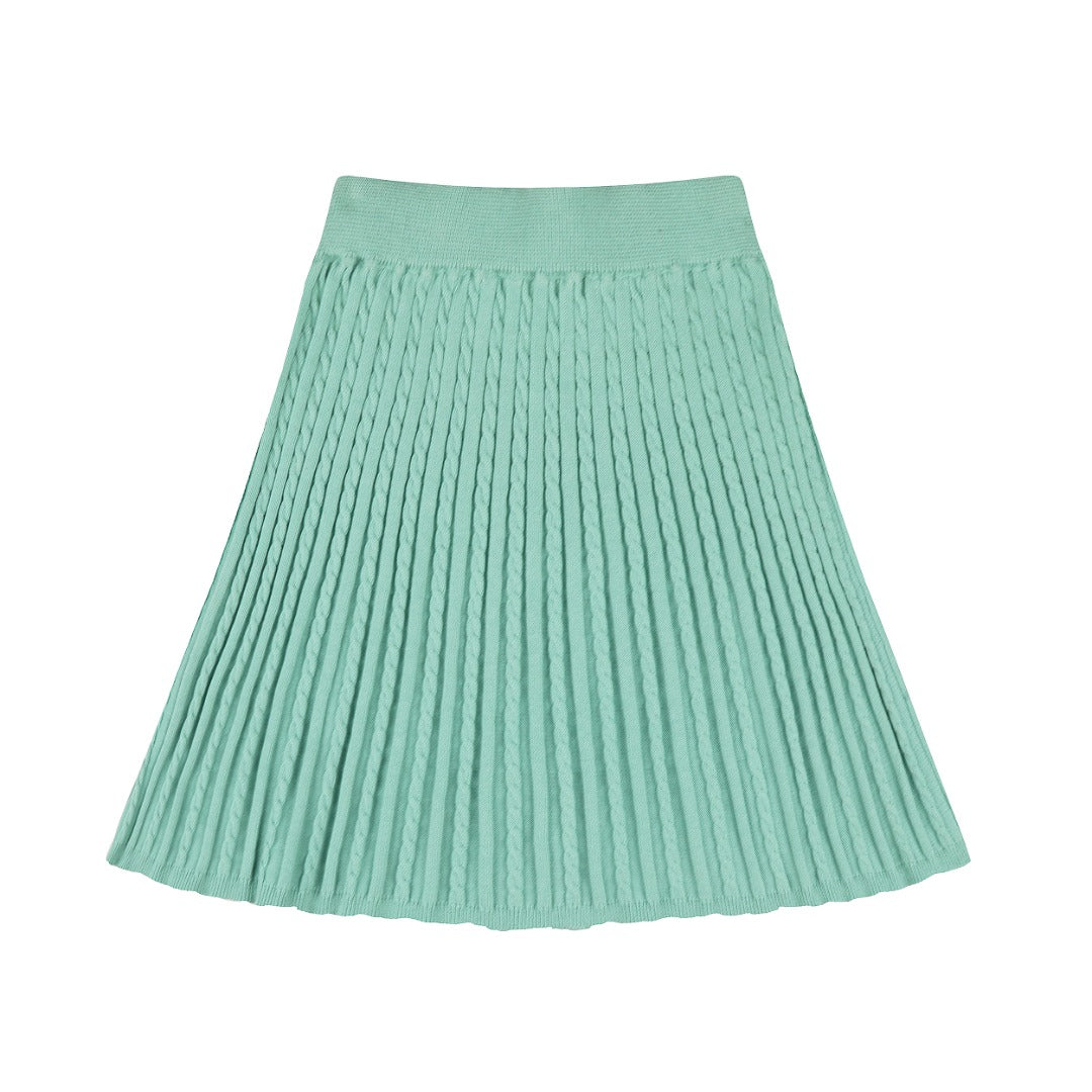 Ralph Lauren Striped Knit Top & Pleated Skirt Set