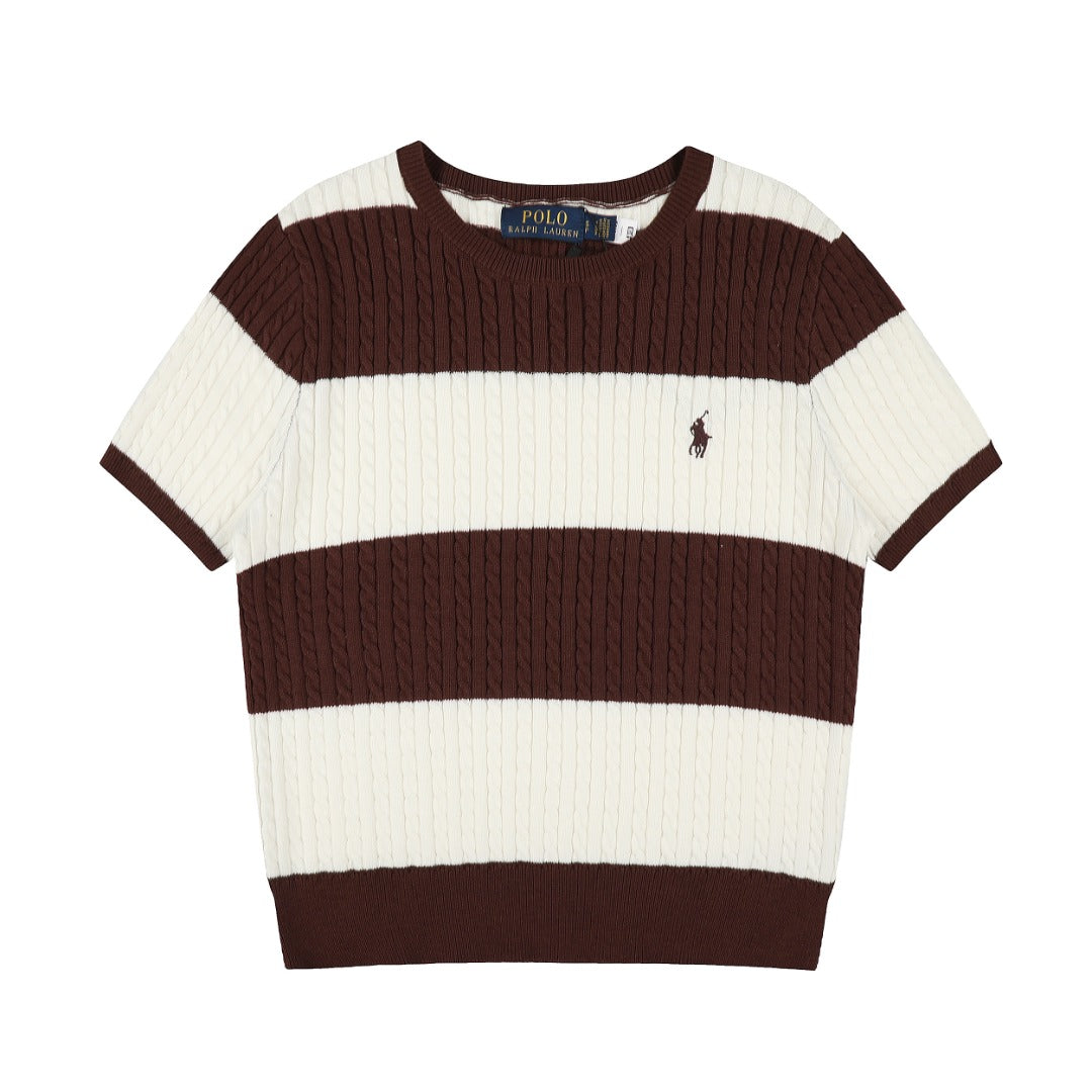 Ralph Lauren Striped Knit Top & Pleated Skirt Set