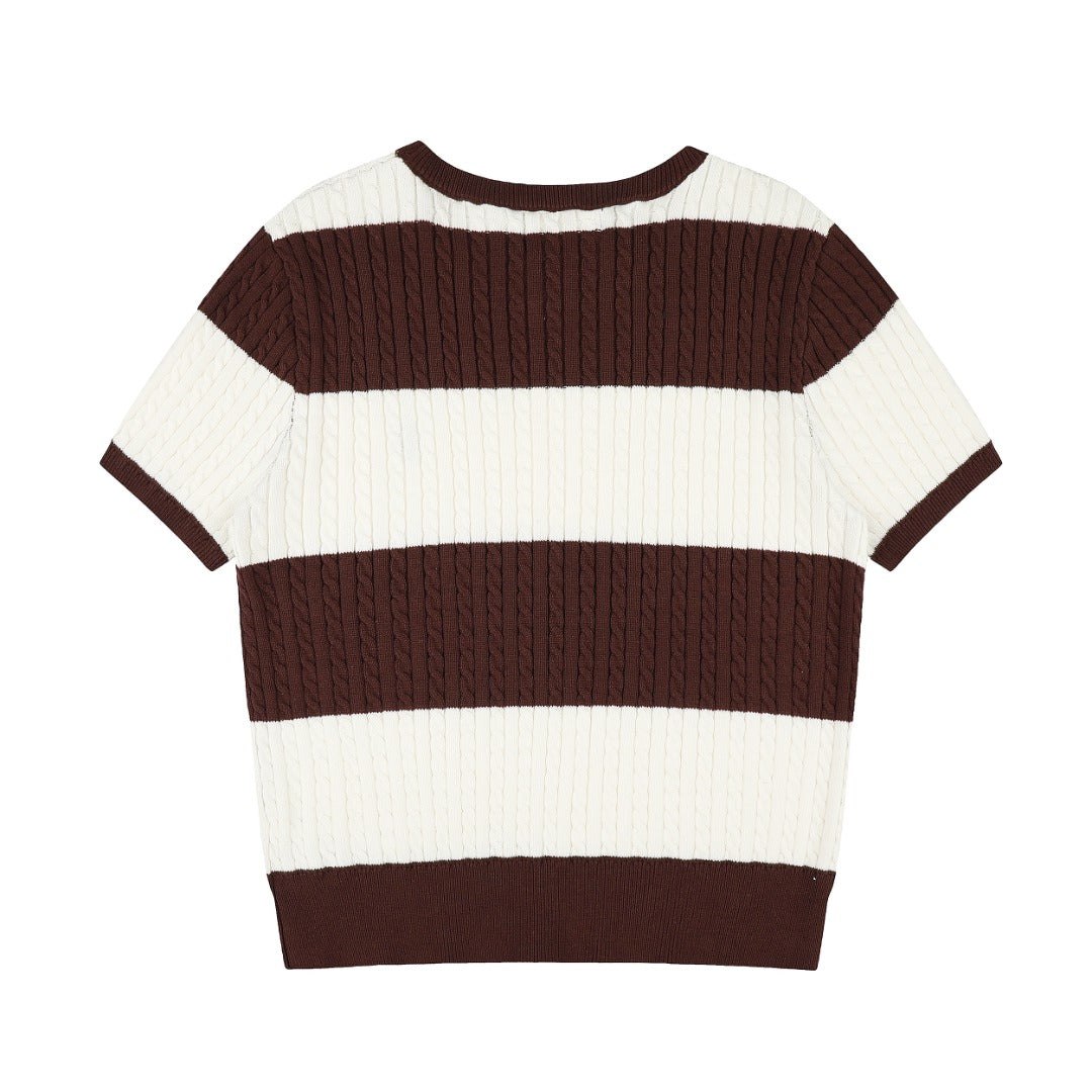 Ralph Lauren Striped Knit Top & Pleated Skirt Set