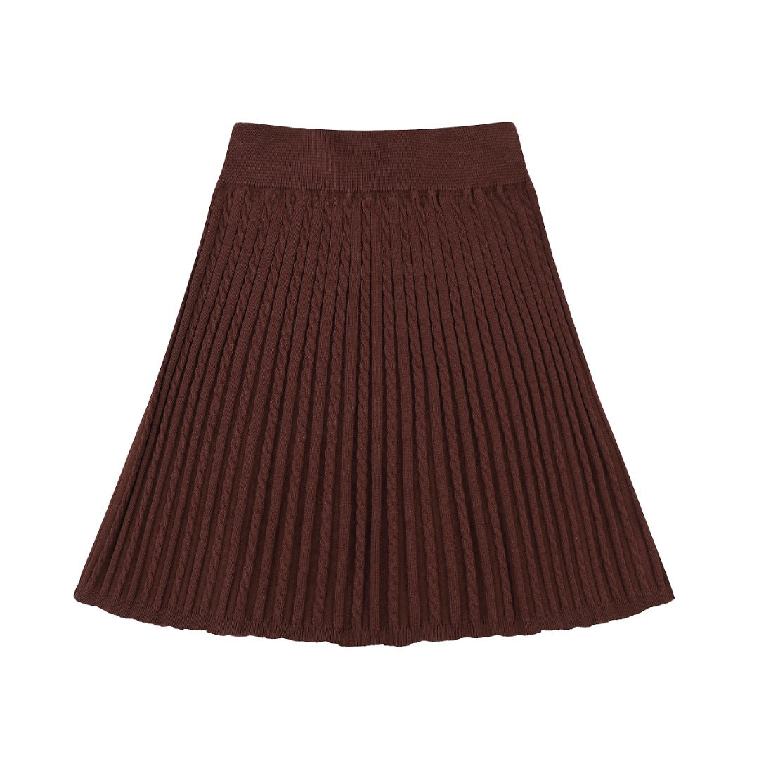Ralph Lauren Striped Knit Top & Pleated Skirt Set