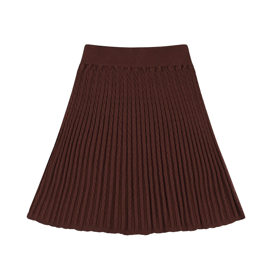 Ralph Lauren Striped Knit Top & Pleated Skirt Set