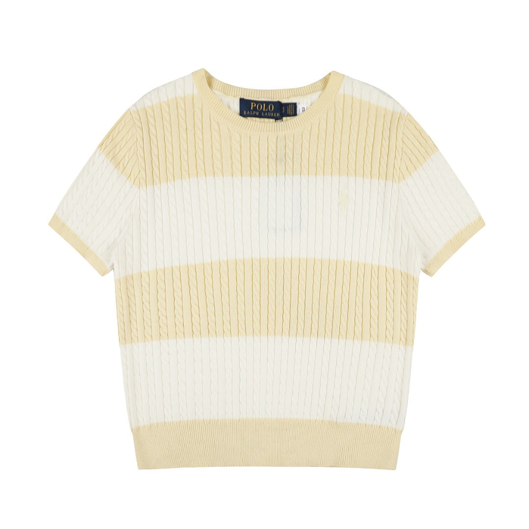 Ralph Lauren Striped Knit Top & Pleated Skirt Set