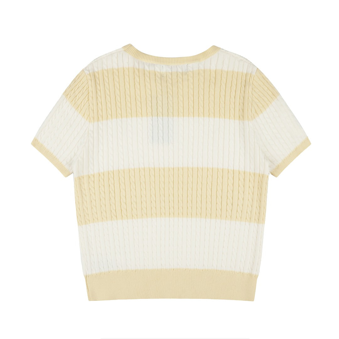 Ralph Lauren Striped Knit Top & Pleated Skirt Set