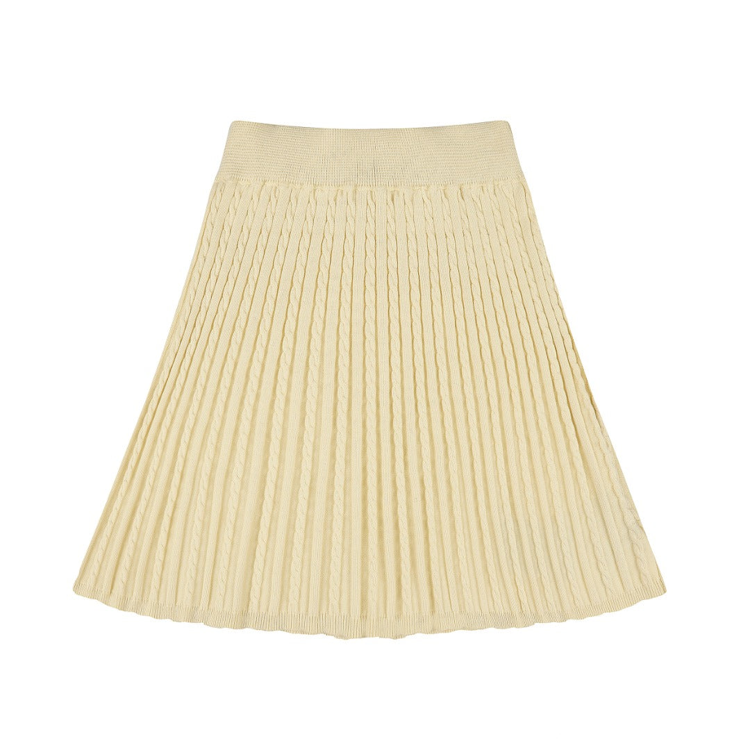 Ralph Lauren Striped Knit Top & Pleated Skirt Set