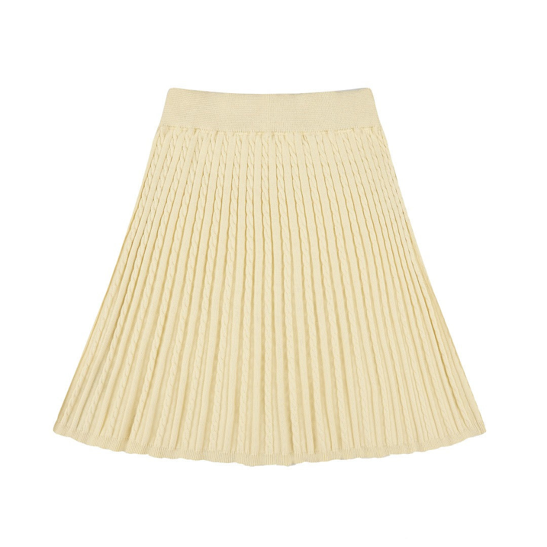 Ralph Lauren Striped Knit Top & Pleated Skirt Set
