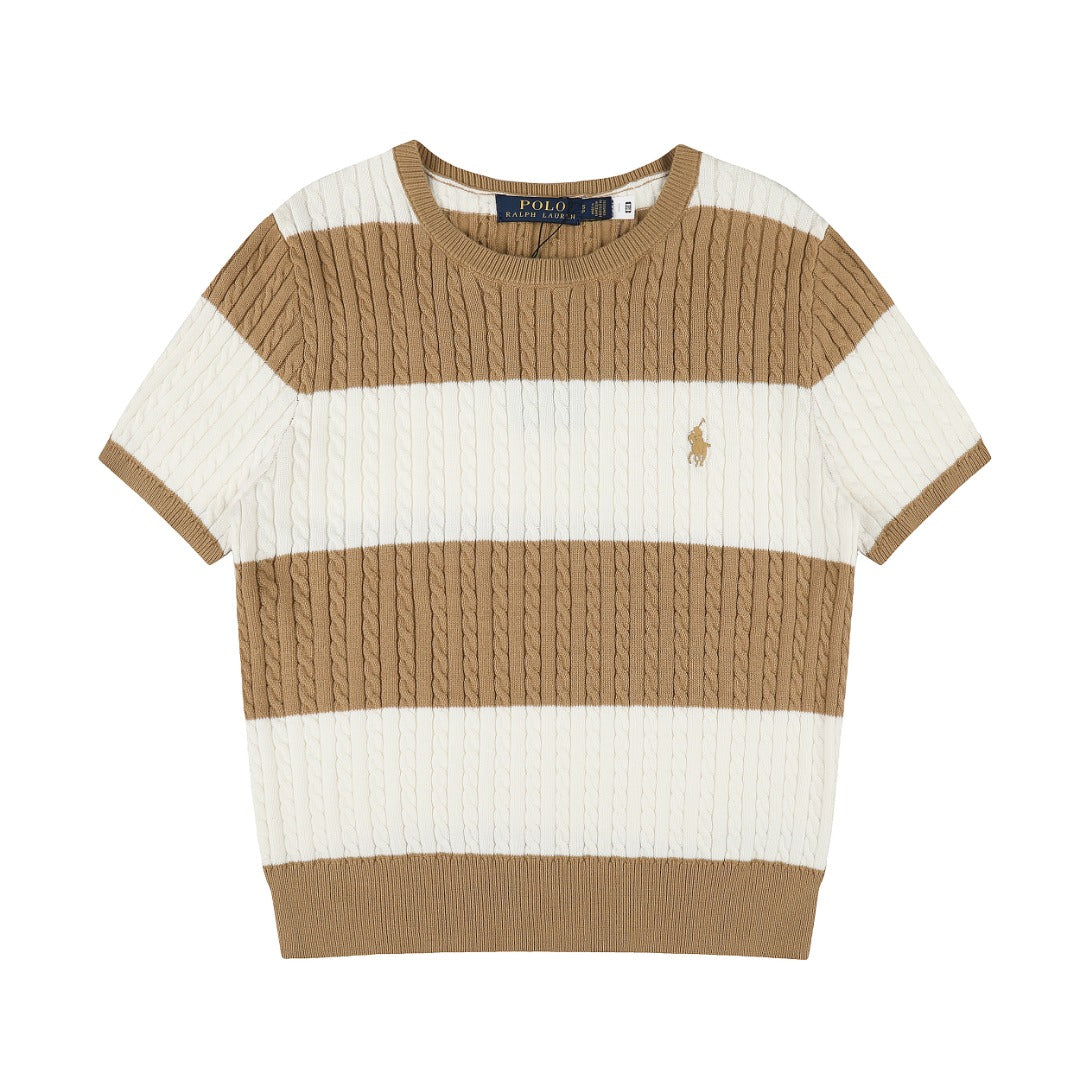 Ralph Lauren Striped Knit Top & Pleated Skirt Set