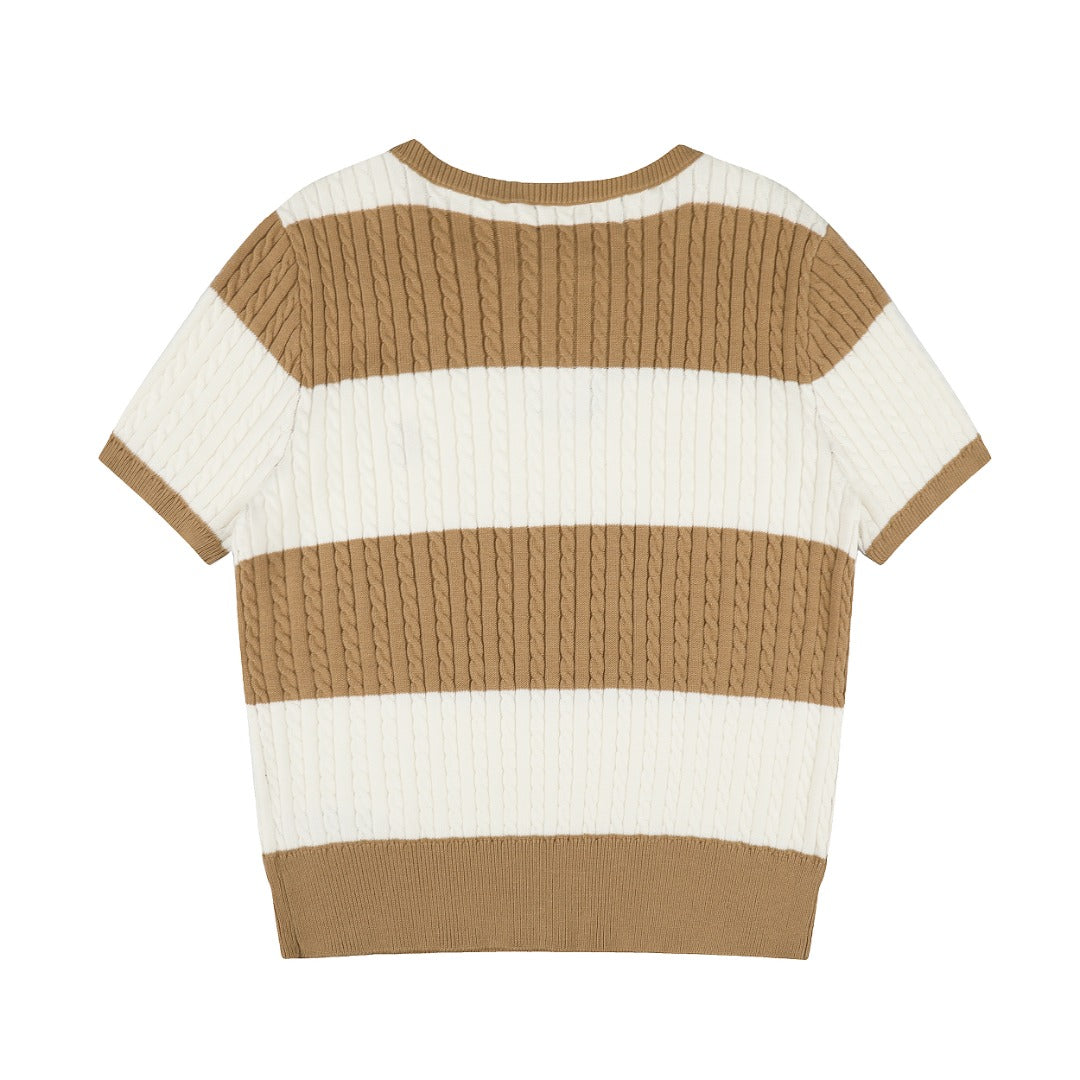 Ralph Lauren Striped Knit Top & Pleated Skirt Set
