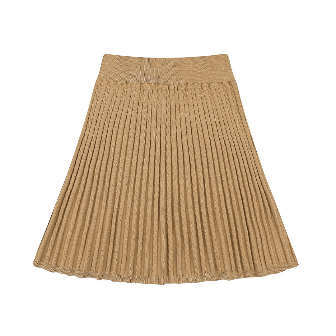 Ralph Lauren Striped Knit Top & Pleated Skirt Set