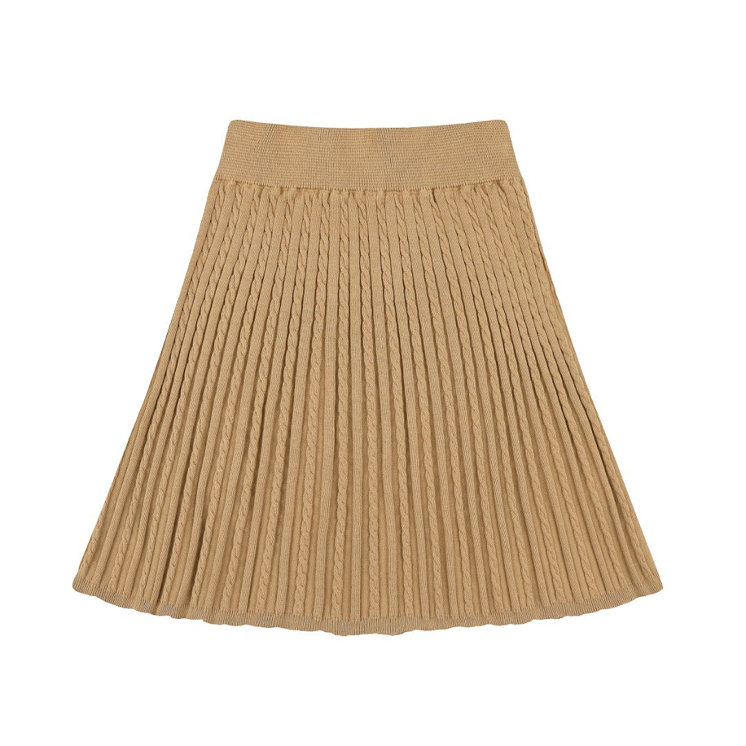 Ralph Lauren Striped Knit Top & Pleated Skirt Set