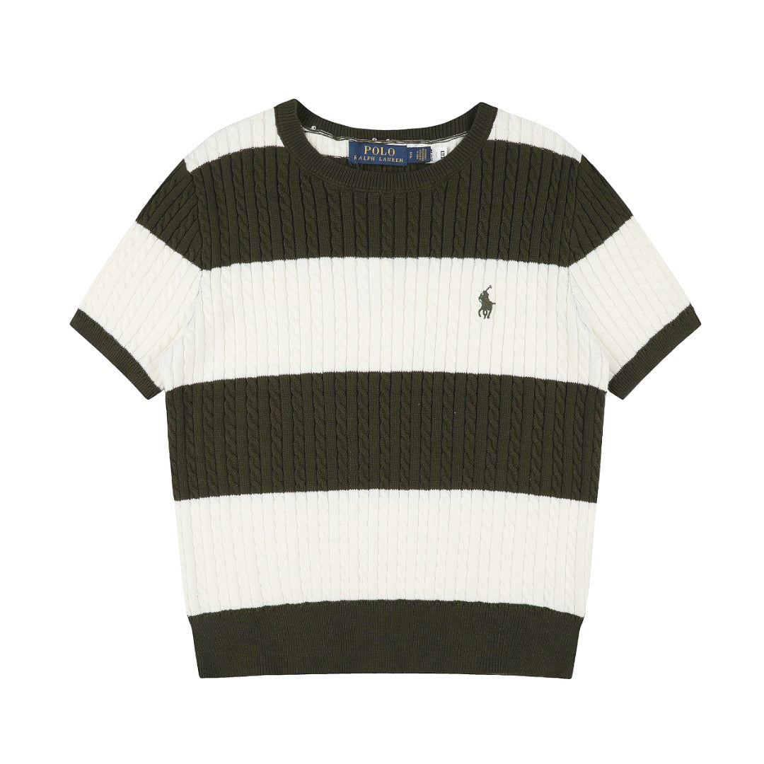 Ralph Lauren Striped Knit Top & Pleated Skirt Set