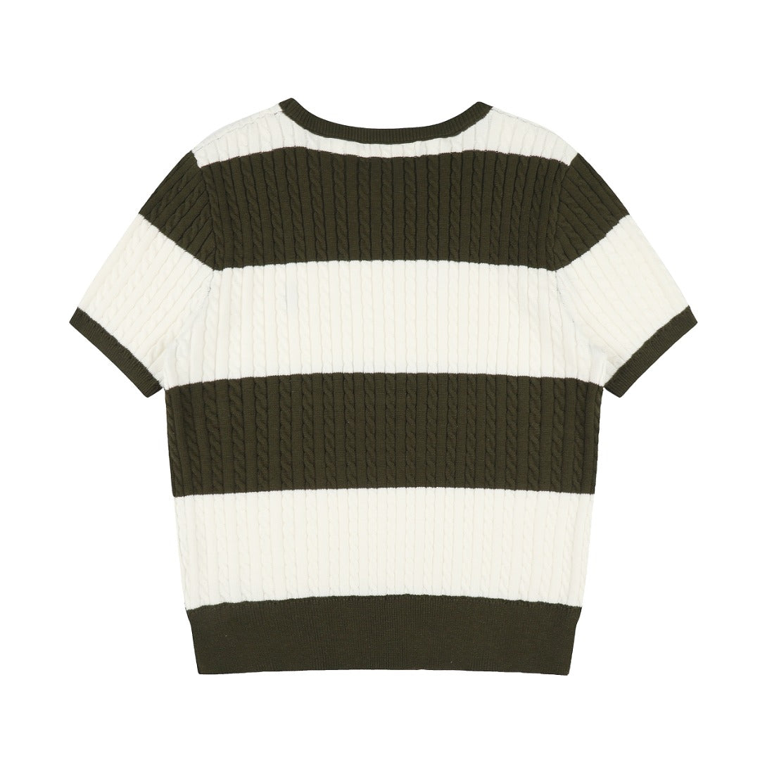 Ralph Lauren Striped Knit Top & Pleated Skirt Set