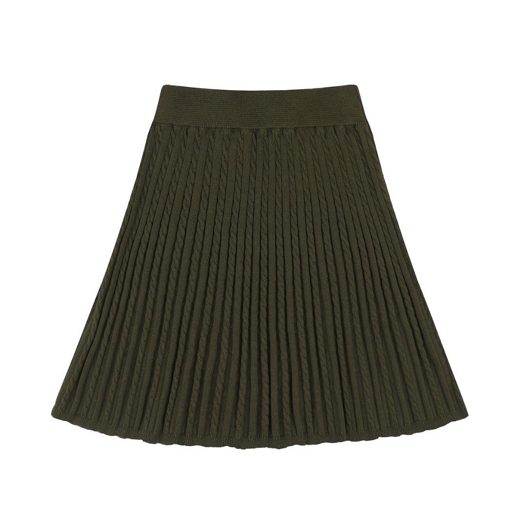 Ralph Lauren Striped Knit Top & Pleated Skirt Set