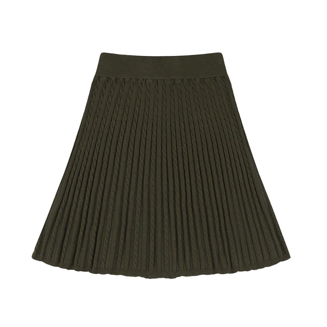 Ralph Lauren Striped Knit Top & Pleated Skirt Set
