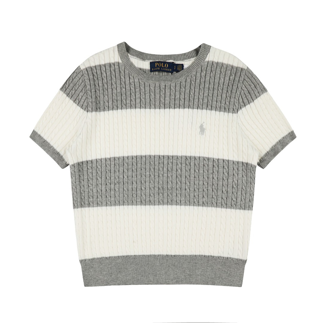 Ralph Lauren Striped Knit Top & Pleated Skirt Set