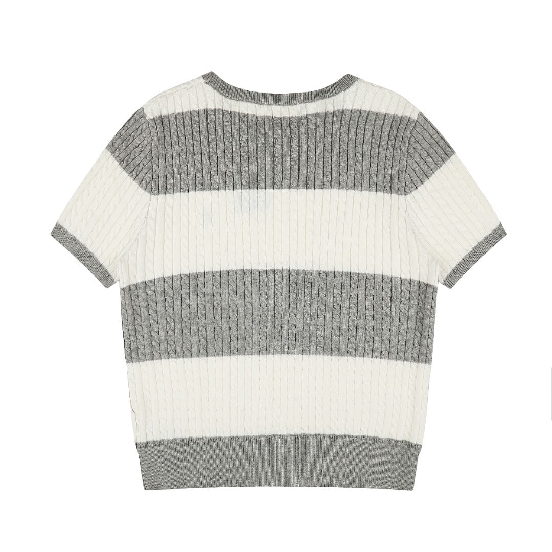 Ralph Lauren Striped Knit Top & Pleated Skirt Set