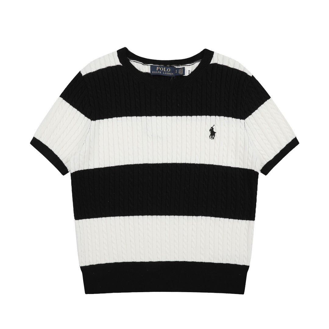 Ralph Lauren Striped Knit Top & Pleated Skirt Set