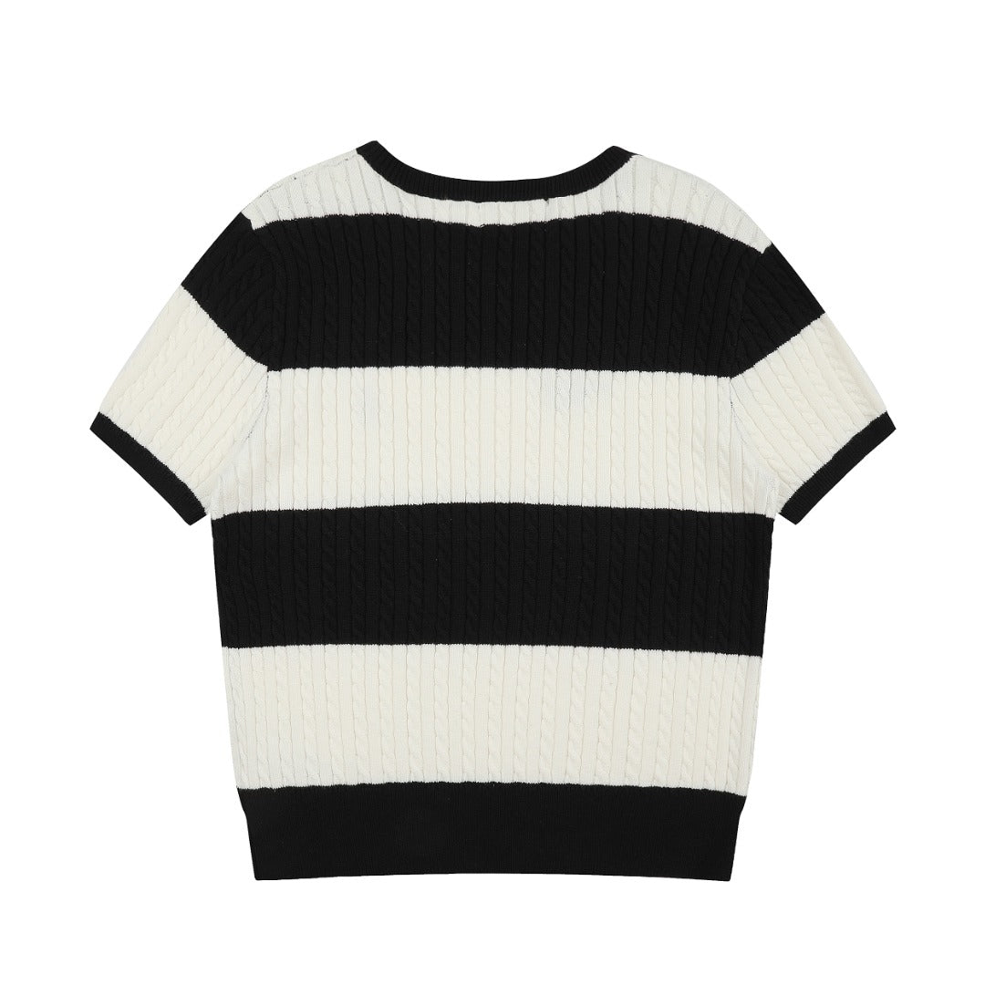 Ralph Lauren Striped Knit Top & Pleated Skirt Set