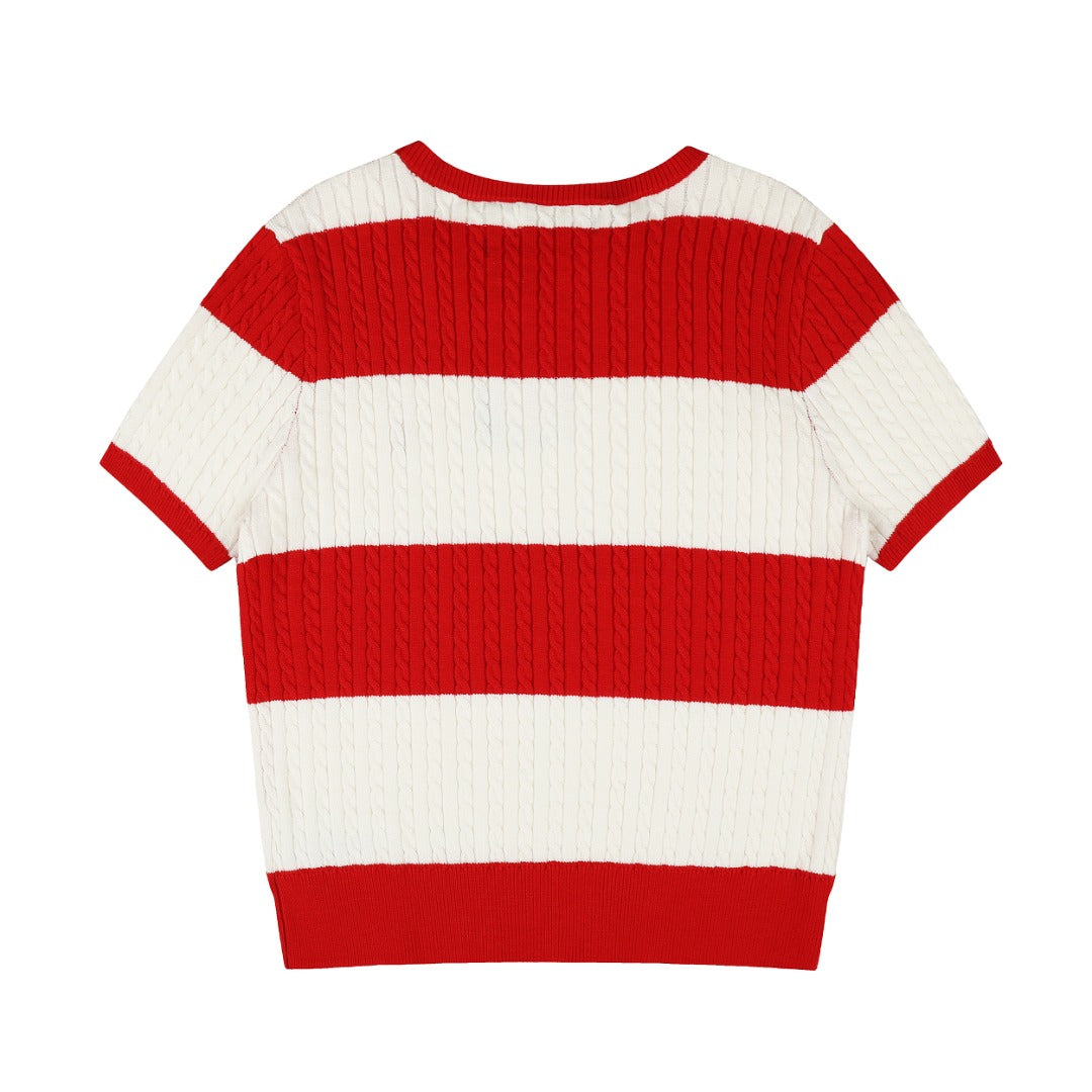Ralph Lauren Striped Knit Top & Pleated Skirt Set