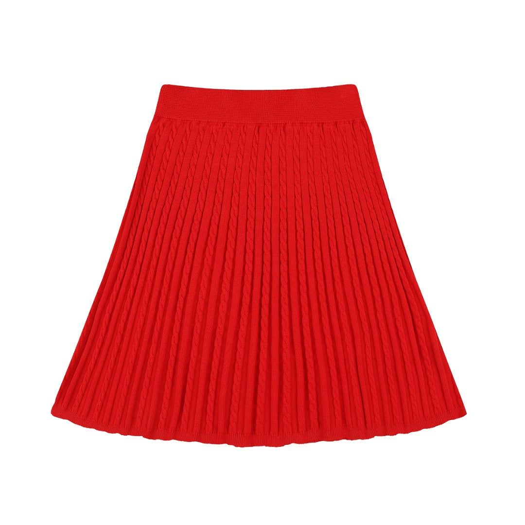 Ralph Lauren Striped Knit Top & Pleated Skirt Set