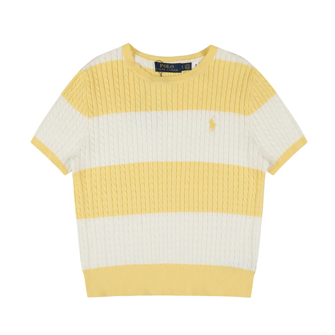 Ralph Lauren Striped Knit Top & Pleated Skirt Set