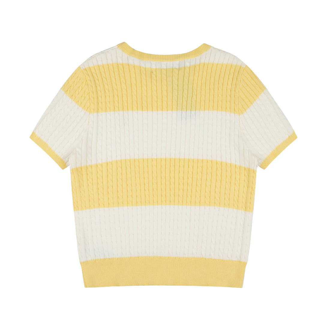 Ralph Lauren Striped Knit Top & Pleated Skirt Set