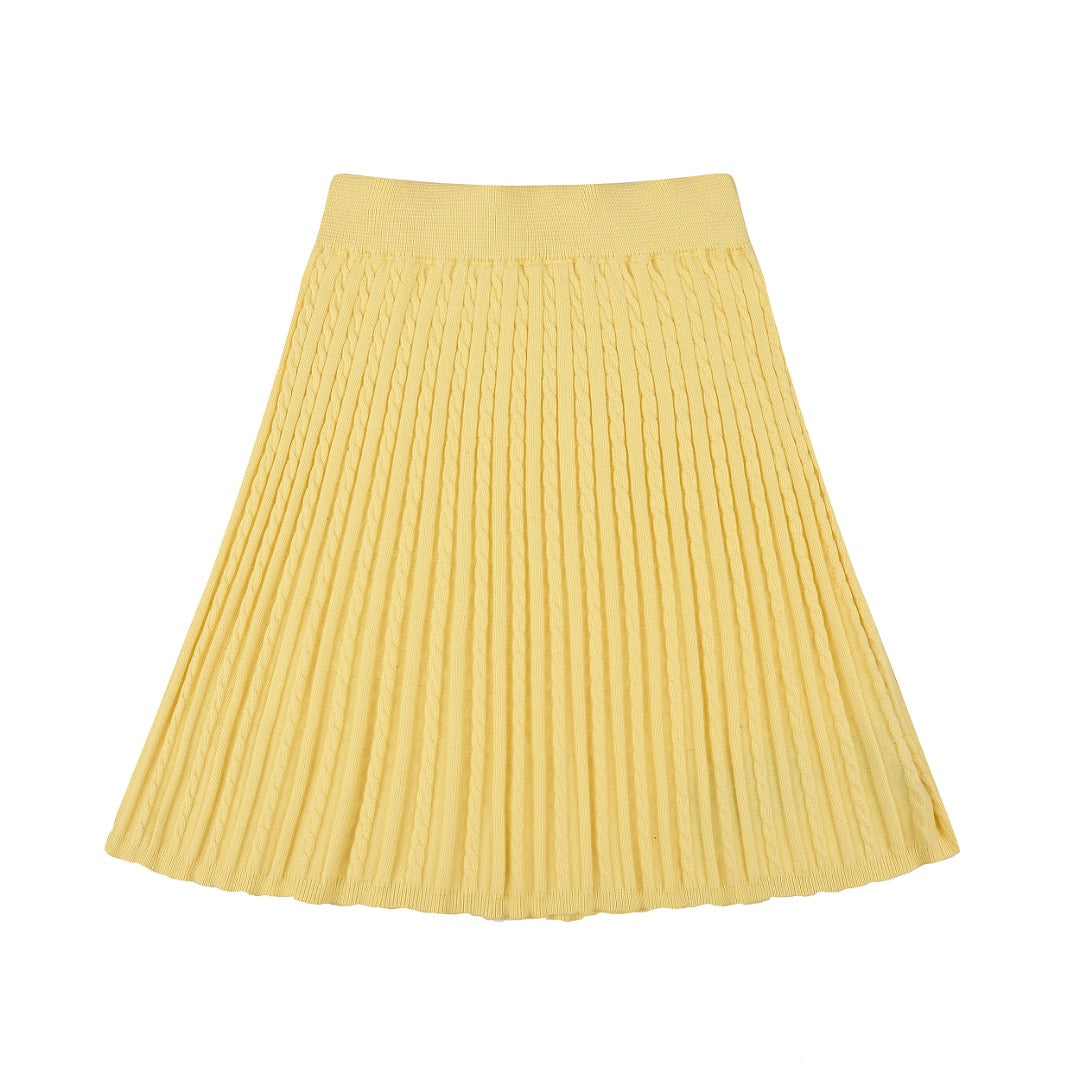 Ralph Lauren Striped Knit Top & Pleated Skirt Set