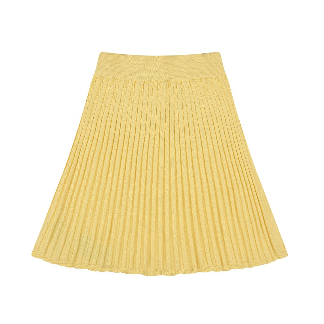 Ralph Lauren Striped Knit Top & Pleated Skirt Set