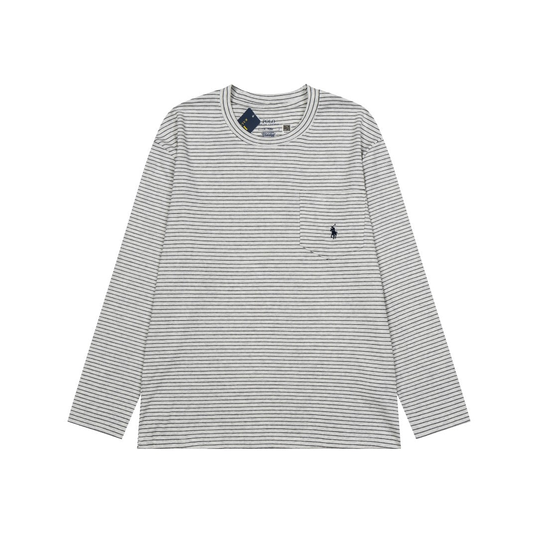 Ralph Lauren İşlemeli Cepli Uzun Kollu Tişört UNISEX