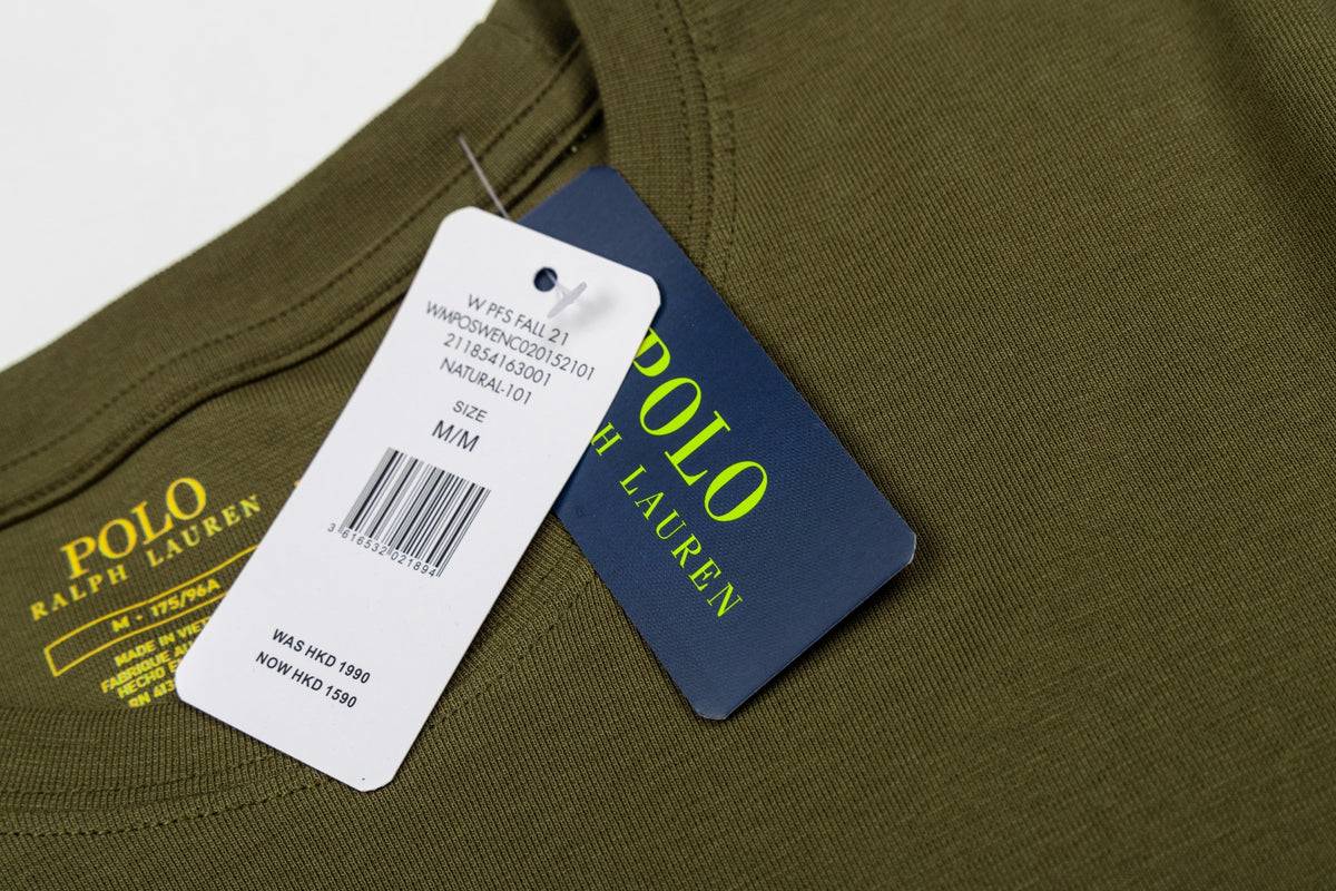 Ralph Lauren İşlemeli Cepli Uzun Kollu Tişört UNISEX