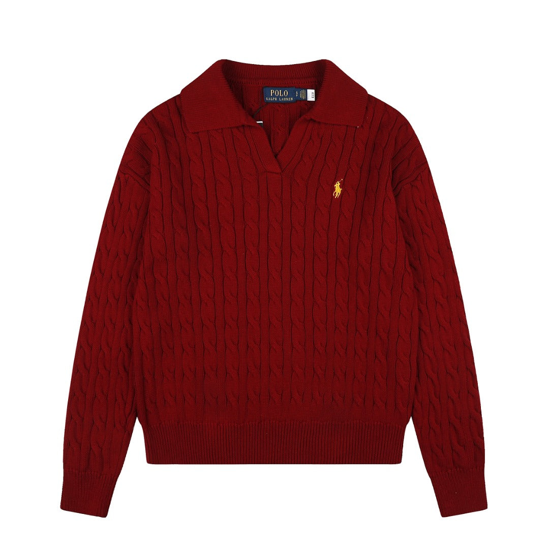 Ralph Lauren Saç Örgü Polo Yaka Kazak