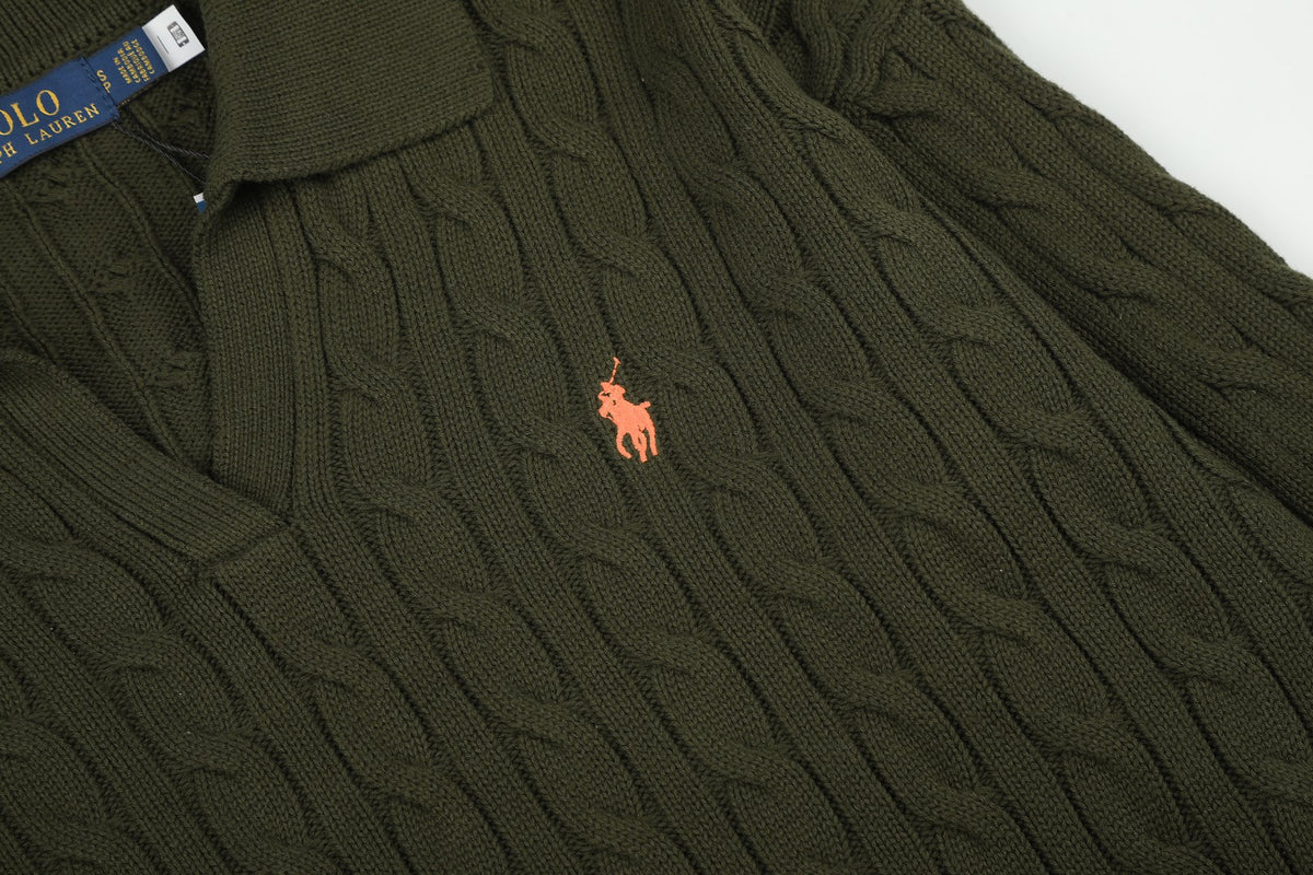 Ralph Lauren Saç Örgü Polo Yaka Kazak