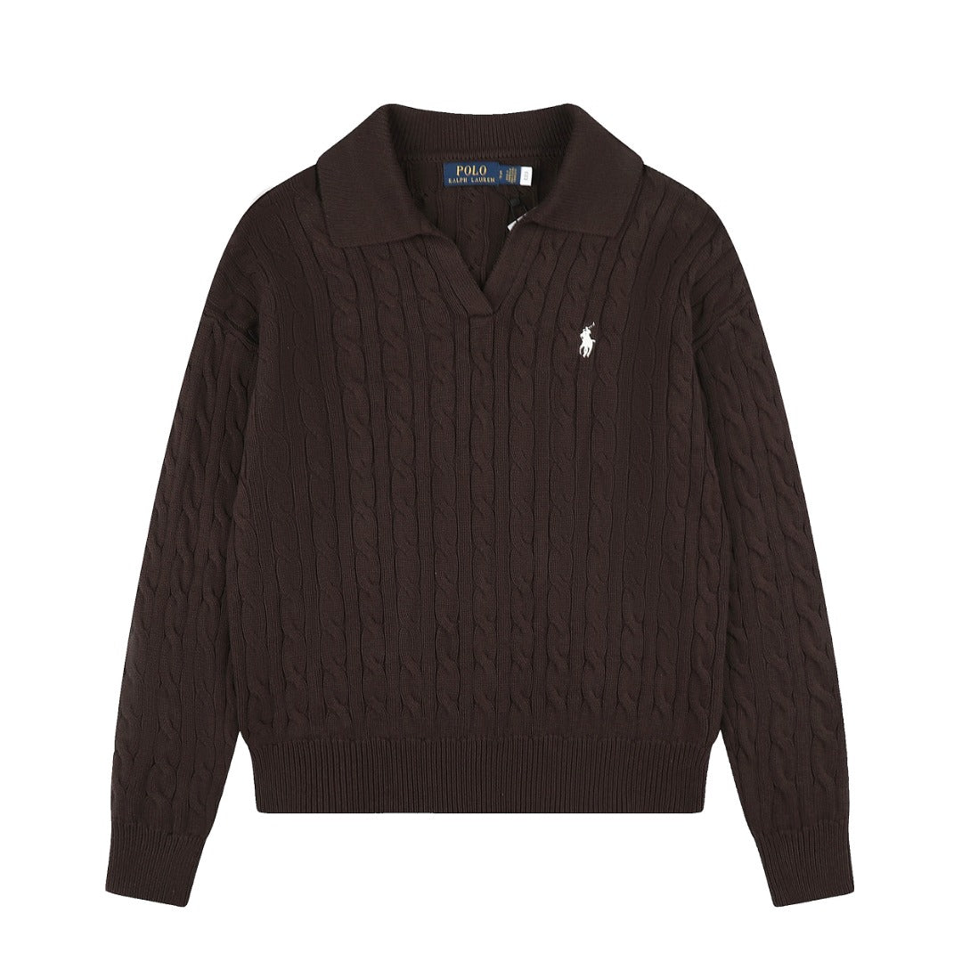 Ralph Lauren Saç Örgü Polo Yaka Kazak