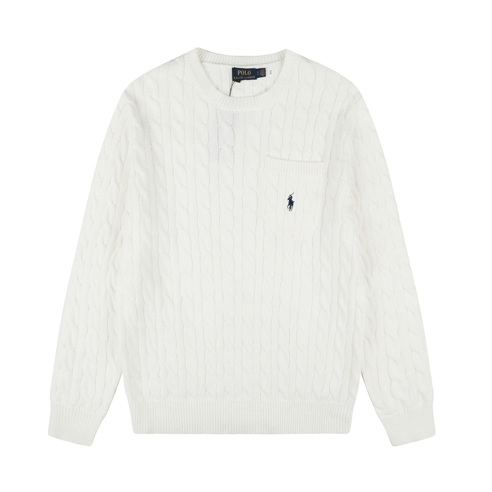 Ralph Lauren Cepli, Bisiklet Yaka, Saç Örgü Kazak