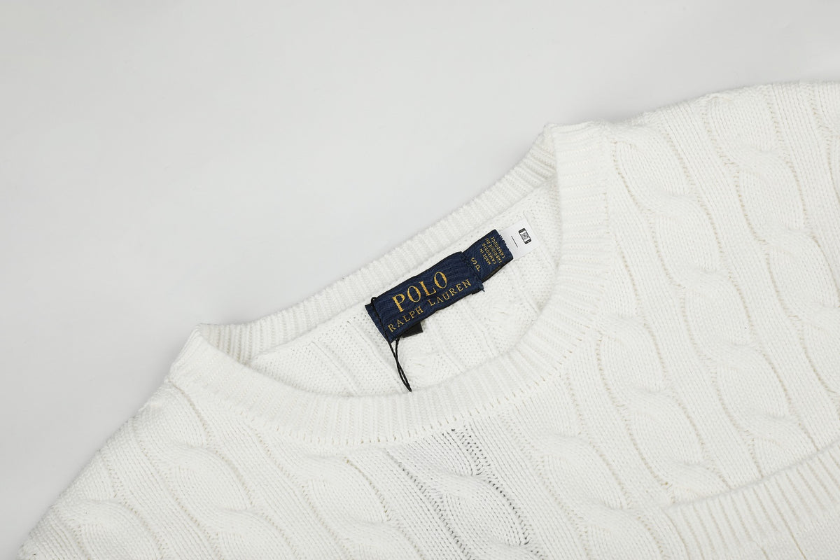 Ralph Lauren Cepli, Bisiklet Yaka, Saç Örgü Kazak