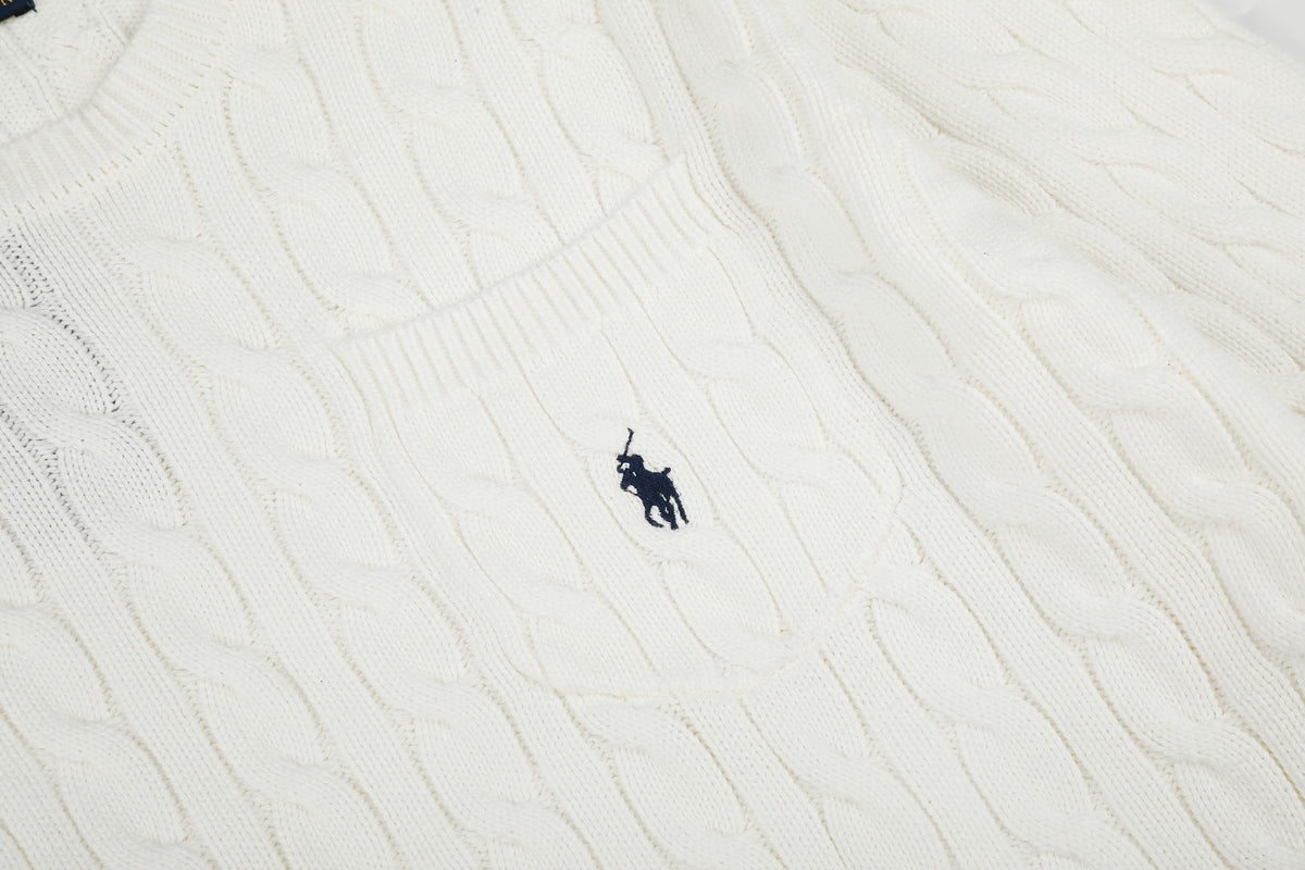 Ralph Lauren Cepli, Bisiklet Yaka, Saç Örgü Kazak