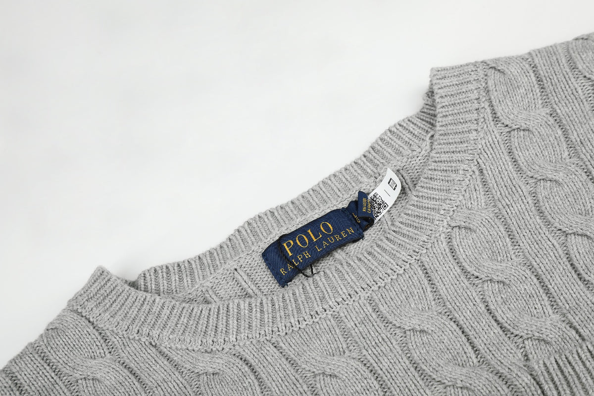 Ralph Lauren Cepli, Bisiklet Yaka, Saç Örgü Kazak