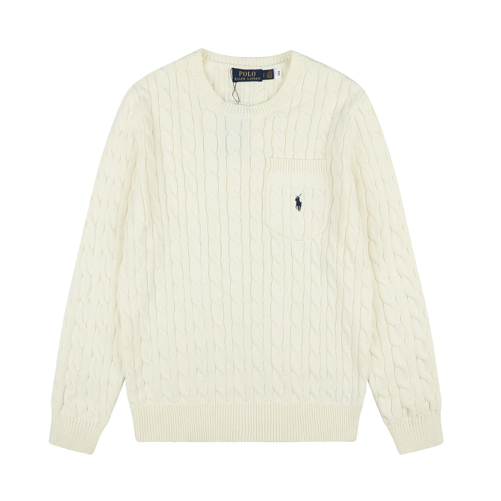 Ralph Lauren Cepli, Bisiklet Yaka, Saç Örgü Kazak
