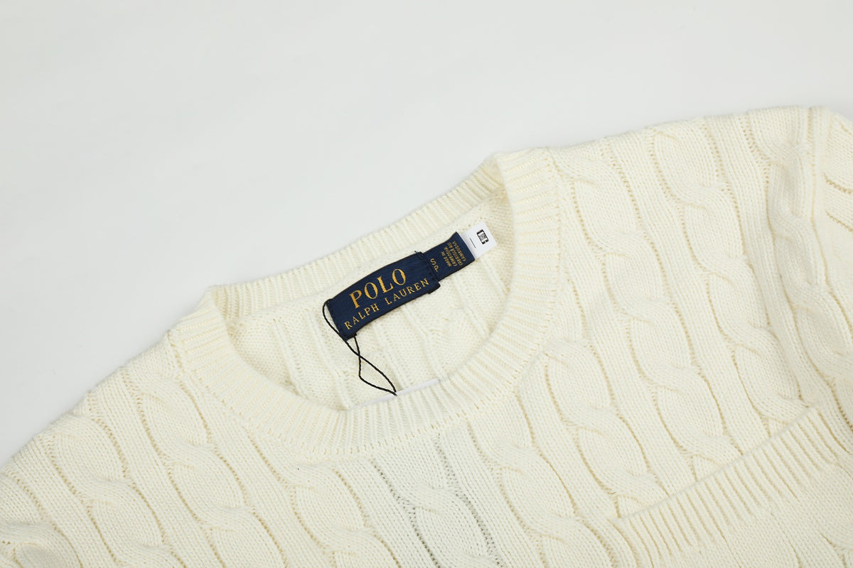 Ralph Lauren Cepli, Bisiklet Yaka, Saç Örgü Kazak