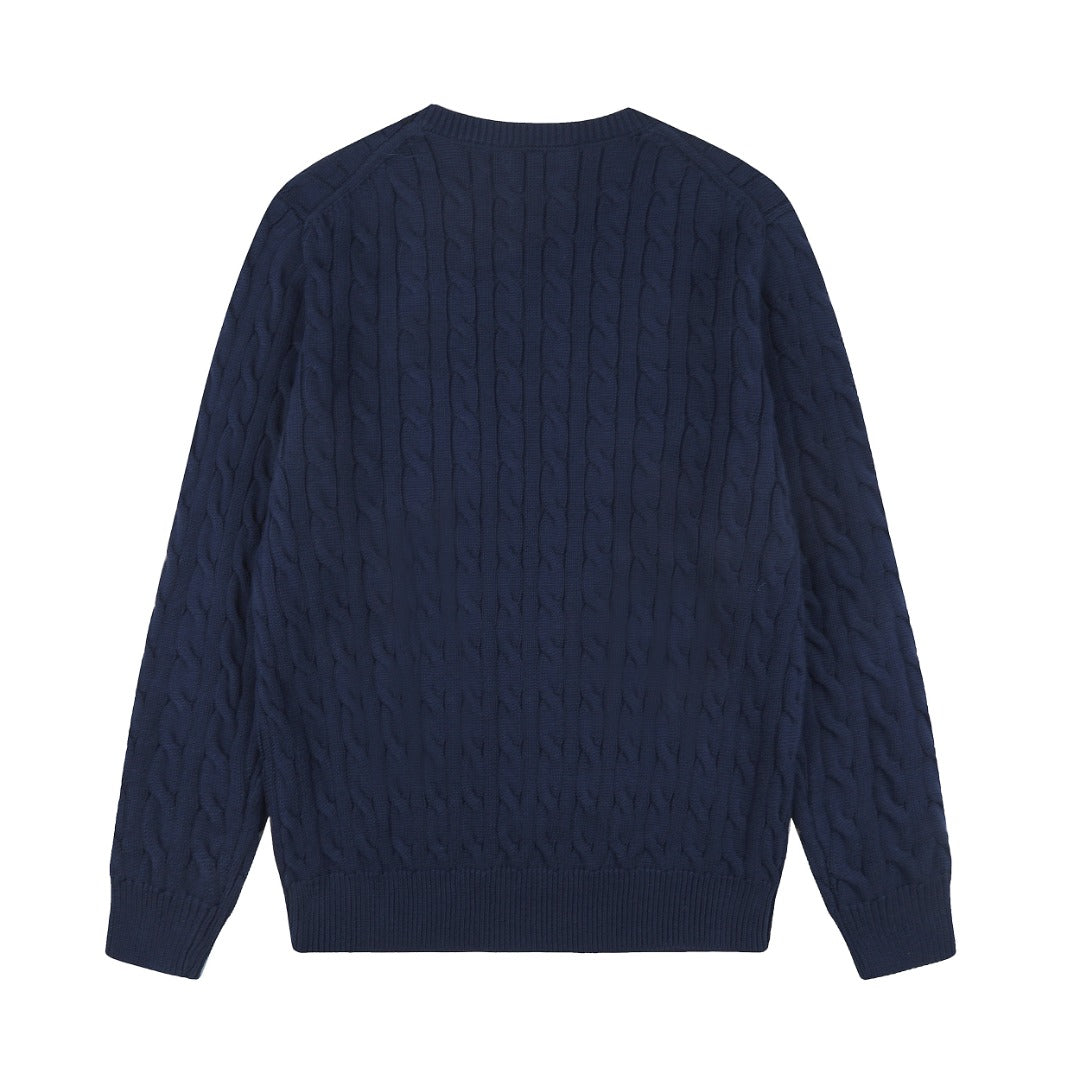 Ralph Lauren Cepli, Bisiklet Yaka, Saç Örgü Kazak