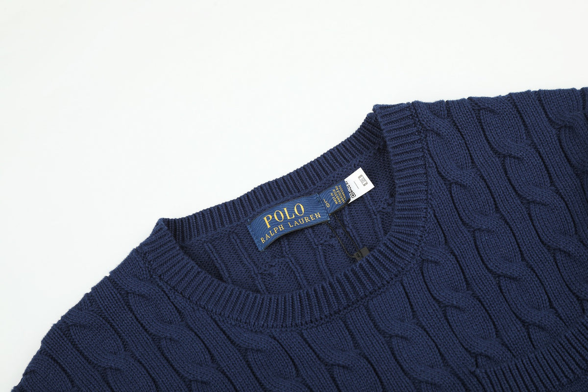 Ralph Lauren Cepli, Bisiklet Yaka, Saç Örgü Kazak