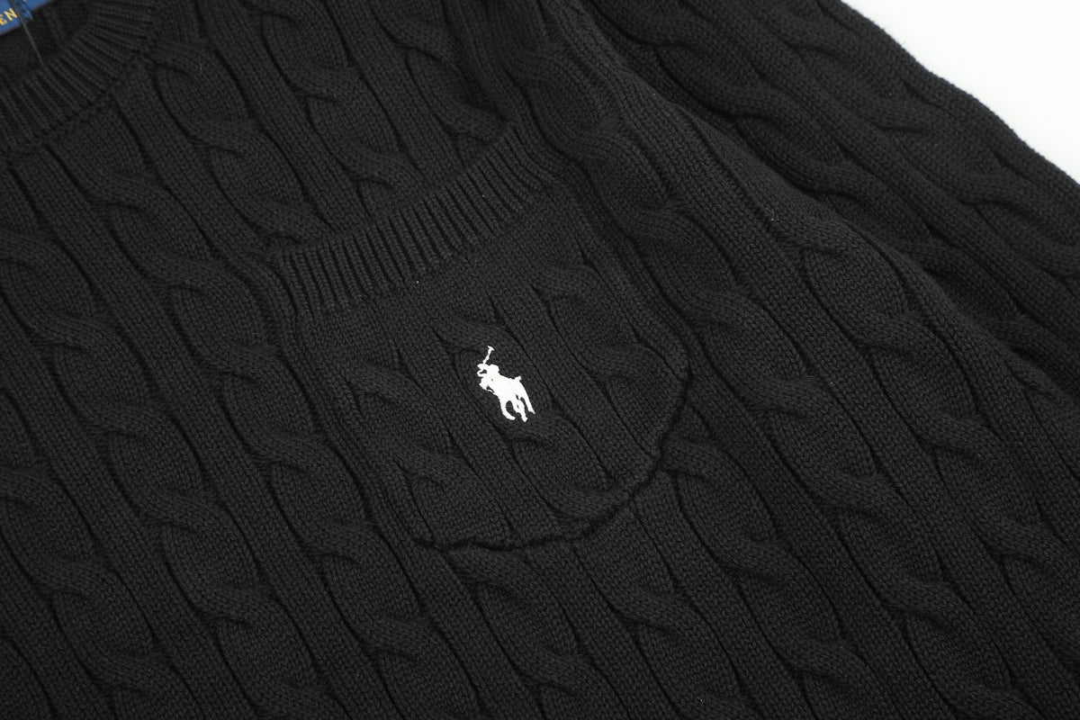Ralph Lauren Cepli, Bisiklet Yaka, Saç Örgü Kazak