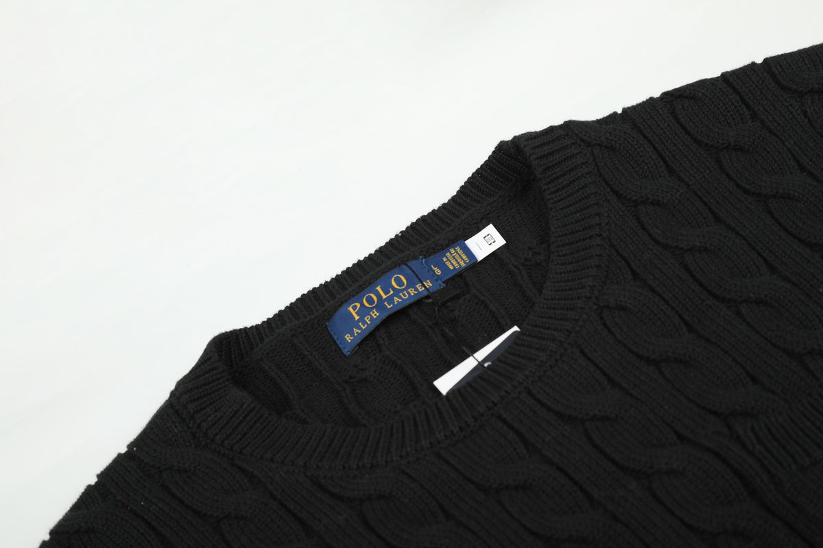 Ralph Lauren Cepli, Bisiklet Yaka, Saç Örgü Kazak