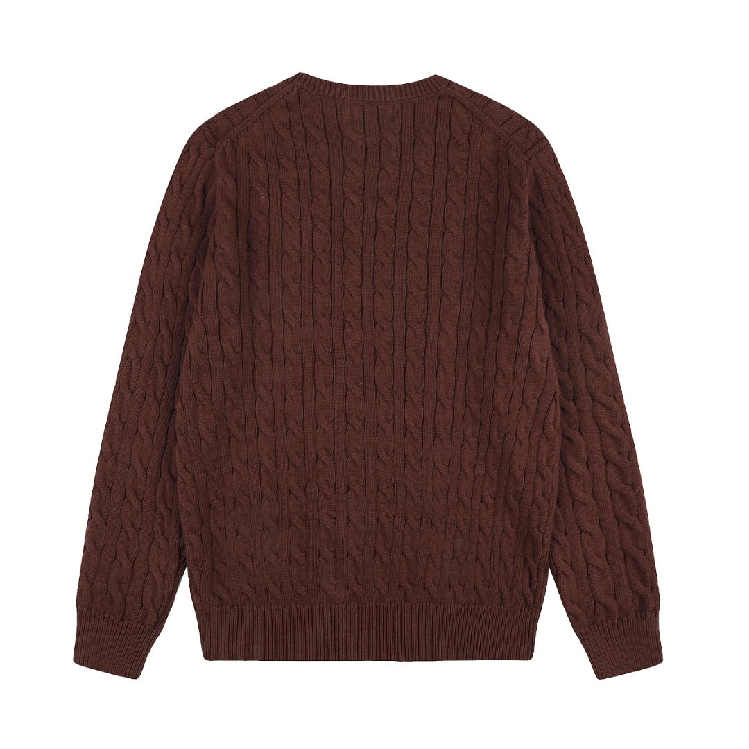 Ralph Lauren Cepli, Bisiklet Yaka, Saç Örgü Kazak