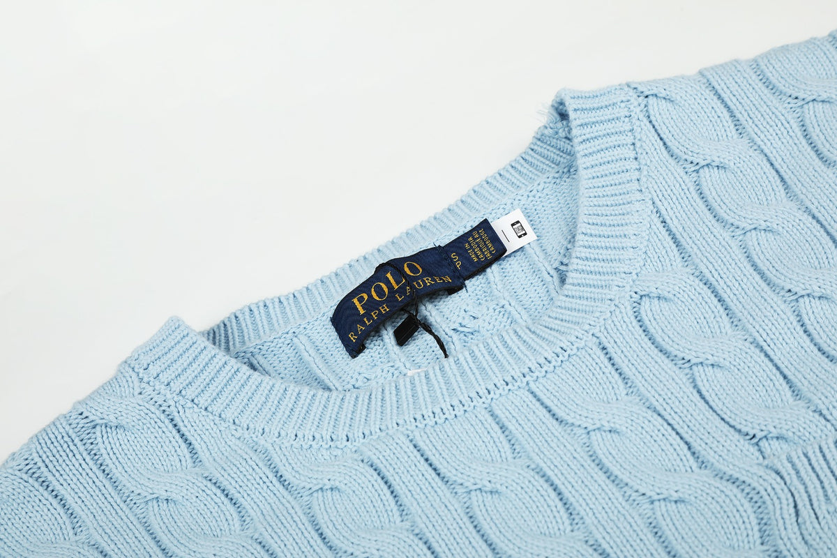 Ralph Lauren Cepli, Bisiklet Yaka, Saç Örgü Kazak