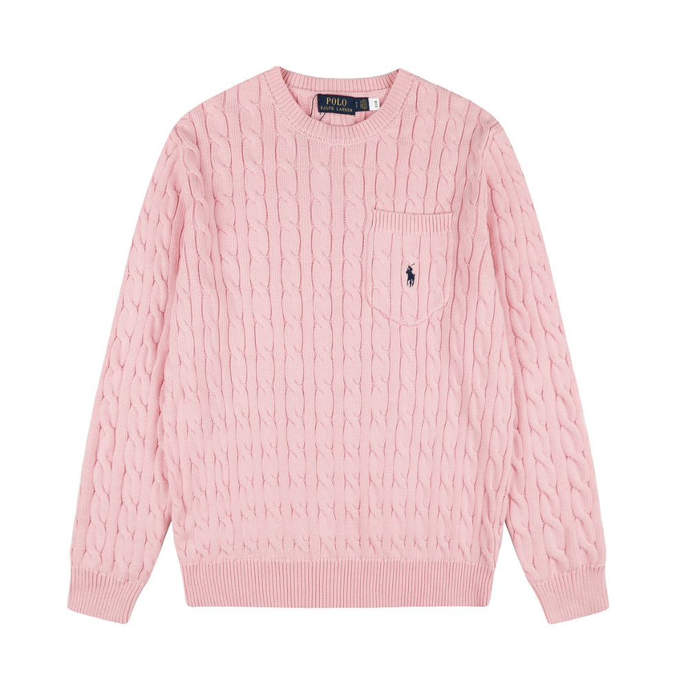 Ralph Lauren Cepli, Bisiklet Yaka, Saç Örgü Kazak