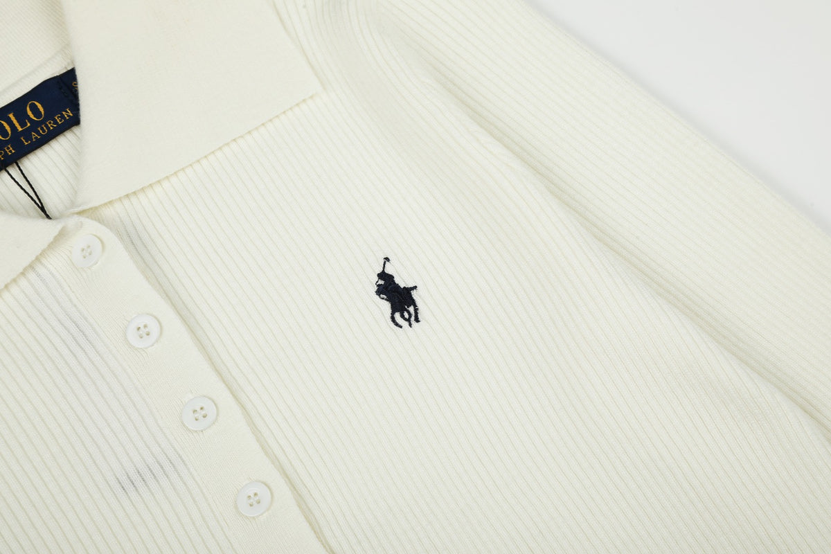 Ralph Lauren Kadın Yarım Düğmel Fitilli Pamuklu Kazak / 26'S