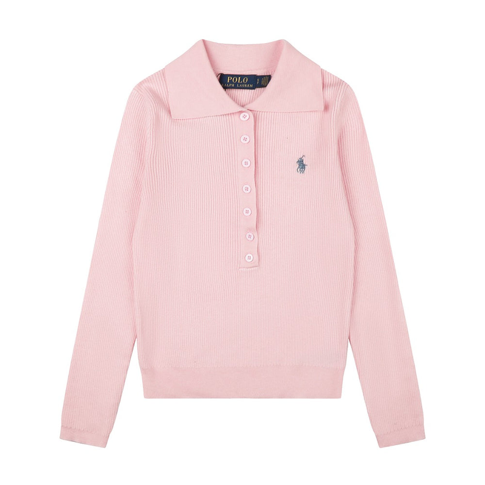 Ralph Lauren Kadın Yarım Düğmel Fitilli Pamuklu Kazak / 26'S